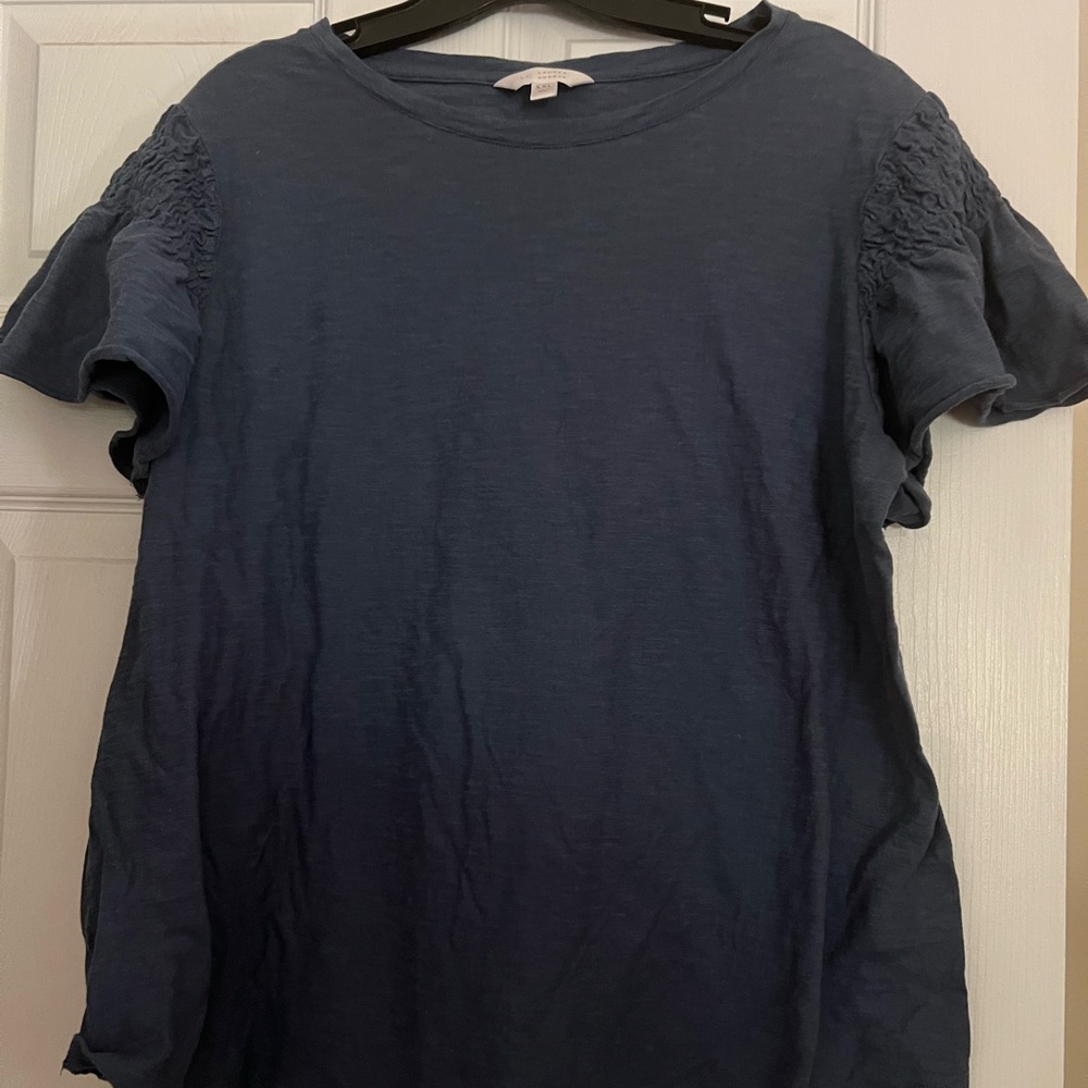 LC Lauren Conrad Navy Short Sleeve Top